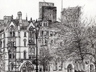 Manchester Beetham Tower, 2007, (muste paperille)